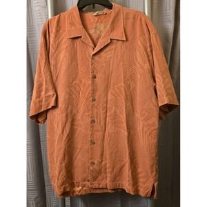 Tommy Bahama Shirt Mens‎ Extra Large Red Floarl Silk Hawaiian Collar Camp